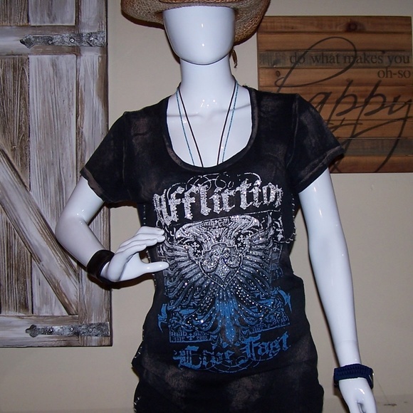 XL Woman's Affliction Tee - Picture 1 of 5